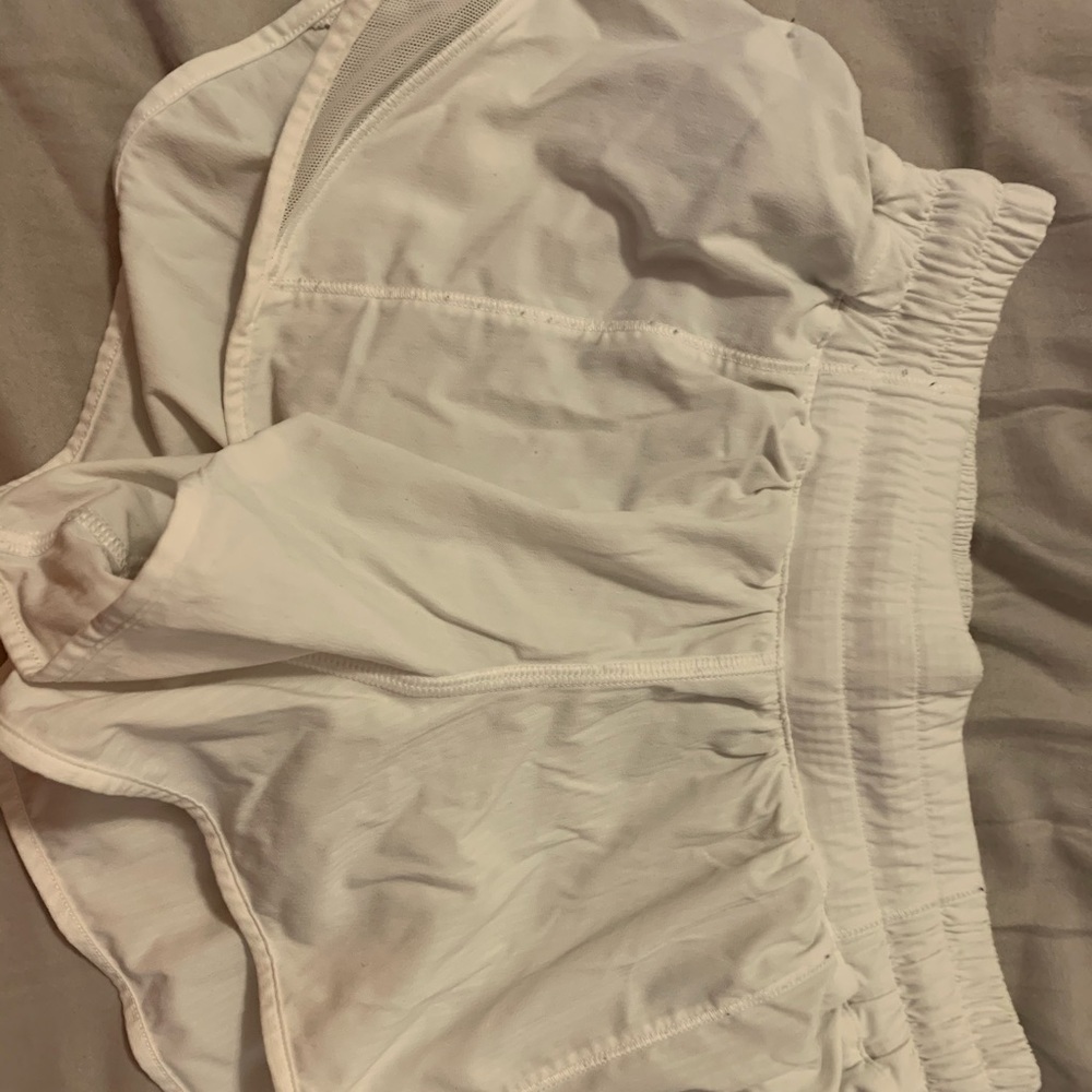 white lululemon shorts